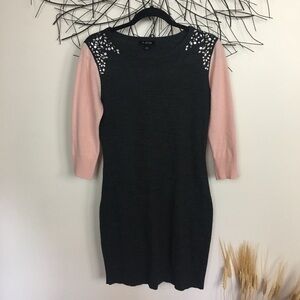 Pink gray sweater dress. A.BYER size large: soft Christmas holidays